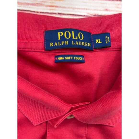Polo Ralph Lauren Mens Golf Polo XL Red Pima Soft Touch Cotton - Picture 4 of 6